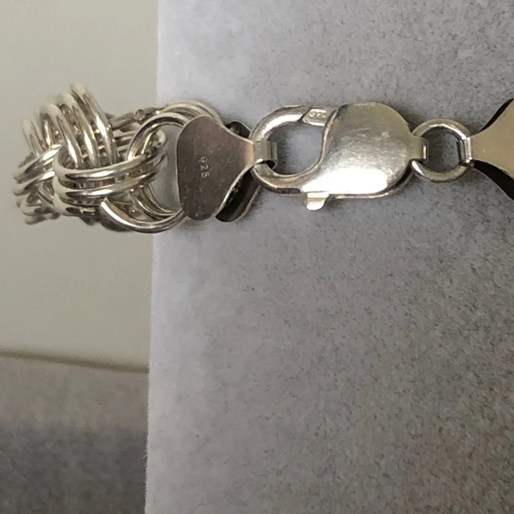 Unisex handmade chain 925 silver 3-circle bracelet